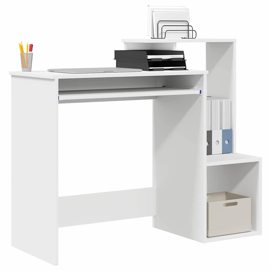 Desk with Shelf White 106 x 40 x 88.5 cm Engineered Wood